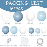 Dusty Blue Balloon Arch Kit: 162pc Baby Shower Party Decor