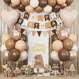 Brown Birthday Decorations Balloons Banner Fringe Curtain Heart Foil Balloons Party