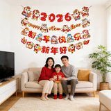 2026 Chinese New Year Bunting: Year of the Horse Party Decorations (4PCS)