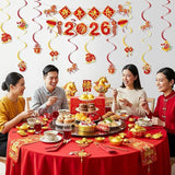 2026 Lunar New Year Decorations: Horse Banner & Hanging Swirls
