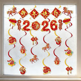 2026 Lunar New Year Decorations: Horse Banner & Hanging Swirls