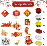 2023 New Year Hanging Swirl Decorations 30pcs Chinese Fu Lantern Rabbit Party Supplies