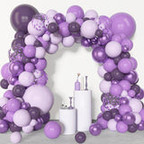 156 PCS Purple Balloon Garland Arch Kit Lavender Metallic Confetti Party Decorations