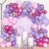 157 PCS Pink Purple Balloon Arch Kit Metallic Pastel Confetti Party Decorations