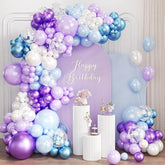 167 Pcs Purple Blue Balloon Garland Arch Kit with Snow Confetti Decor
