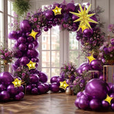 Dark Purple Balloon Arch Garland Kit Double Stuffed Metallic Balloons Decor