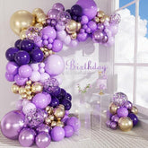 147 Pcs Purple Gold Balloon Arch Kit Party Decorations for Birthday Wedding