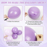 147 Pcs Purple Gold Balloon Arch Kit Party Decorations for Birthday Wedding