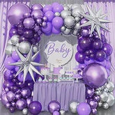 Dark Purple Balloon Arch Kit 110 Pcs Pastel Metallic Garland Party Decorations