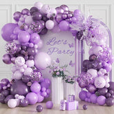 Purple Balloon Arch Kit Dark Light Metallic Confetti Balloons Party Decor