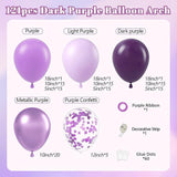 Purple Balloon Arch Kit Dark Light Metallic Confetti Balloons Party Decor