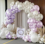 Purple White Balloon Garland Kit Pearl Pastel Lavender Lilac Arch Decor