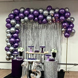 Metallic Purple Silver Balloon Garland Arch Kit 18 12 5 Inch Party Decorations