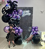 Wednesday Balloon Garland Arch Kit 133pcs Black Chrome Purple Party Decorations