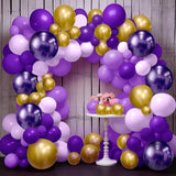 Purple Gold Balloon Arch Kit 122pcs Garland Party Decorations Birthday Baby Shower Graduation