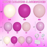 Red Pink Purple White Balloon Arch Kit 166pcs Dusty Balloons Party Decorations