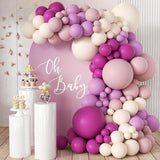 Red Pink Purple White Balloon Arch Kit 166pcs Dusty Balloons Party Decorations