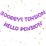 Purple Retirement Banner PreStrung Glitter Party Decorations for Women Men Office Home
