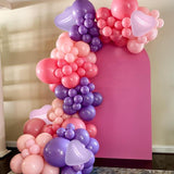 Pink Purple Balloons 50PCS Macaron Heart Star Foil for Birthday Baby Shower Wedding Party