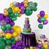 Mardi Gras Balloon Garland Kit: Purple, Green, Gold Confetti Arch