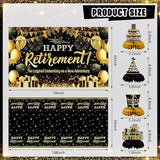 Retirement Party Decorations 78pcs Gold Black Happy Retirement Banner Backdrop Centerpieces Sash