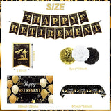 Retirement Party Decorations Black Gold Napkins Plates Banner Backdrop Honeycomb Centerpiece