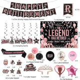 Rose Gold Retirement Party Decorations Kit for Women Banner Sash Crown