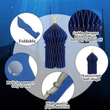 5 PCS Ramadan Party Decorations 3D Honeycomb Centerpieces Eid Mubarak Table Décor Blue