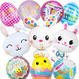 Easter Balloons 10 Pack Mylar Foil Bunny Egg Chick Helium Party Decor