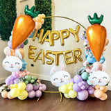 Easter Bunny Balloons Set of 5 Rabbit Head Carrot Foil Mylar Party Decor Supplies