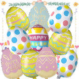 Easter Egg Balloons Set of 10 Happy Easter Bunny Foil Party Decor Supplies