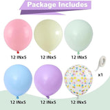 Pastel Balloons 12 Inch Macaron Rainbow Latex Confetti Party Decor for Events