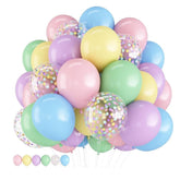 Pastel Balloons 12 Inch Macaron Rainbow Latex Confetti Party Decor for Events