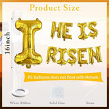 He Is Risen Balloon Banner Gold Foil Letters Easter Church Party Decor Supplies