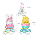 Easter Standing Foil Balloons: Bunny, Chick, Egg, Carrot Decor Set