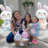 Easter Bunny Balloons Blue Pink with 3 Rabbit Head Foil Party Decor Supplies