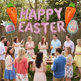 Happy Easter Balloons Set of 17 Bunny Carrot Foil Party Decor Supplies