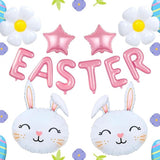 Easter Balloon Letters Bunny Star Foil Party Decor Supplies for Indoor Outdoor