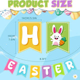Happy Easter Banner Bunny Egg Garland Indoor Outdoor Party Decor Supplies