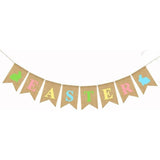 Easter Burlap Bunny Garland Banner Rustic Party Decor for Indoor Outdoor