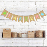 Easter Burlap Bunny Garland Banner Rustic Party Decor for Indoor Outdoor