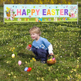 Happy Easter Banner Large Outdoor Bunny Egg Butterfly Flower Garden Party Decor