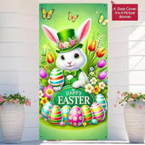 Happy Easter Bunny Door Cover Banner: Festive Porch Wall Decor Supplies