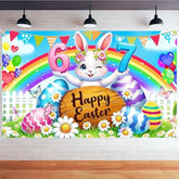 Happy Easter Bunny 6 7 Backdrop Banner Funny Rabbit Egg Party Decor Supplies