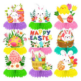 Happy Easter Honeycomb Decorations Set 3D Bunny Egg Table Centerpiece Party Decor Supplies