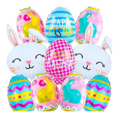 Easter Balloons Set of 10 Bunny Colorful Egg Foil Party Decor Supplies