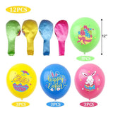 Happy Easter Balloons Set of 12 Bunny Egg Colorful Party Decor Supplies