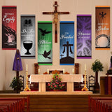 Easter Church Banners: Christian Scripture Sanctuary Wall Decor Set