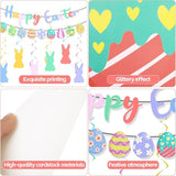 Happy Easter Banner Egg Garland with Bunny Hanging Swirl Party Decor Supplie