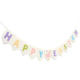 Felt Happy Easter Banner Pastel Bunny Bunting Garland Mantel Wall Party Decor Supplies
